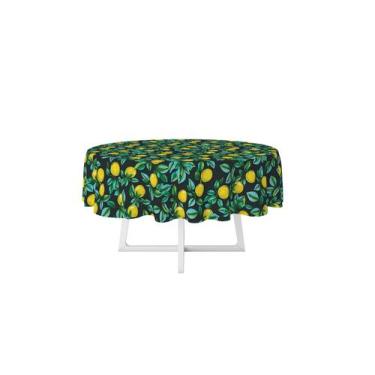Imagem de Toalha De Mesa Frutas Limão 4 Lugares Redonda 100% Poliéster - PRESENT