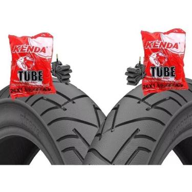 Imagem de Par Pneu Bike Praieiro Levorin Aro 26x1.95 + 2 Camaras Kenda, Praieiro