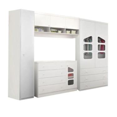 Imagem de Quarto Modulado Infantil Ludi Armário Guarda Roupa Roupeiro Cômoda 100