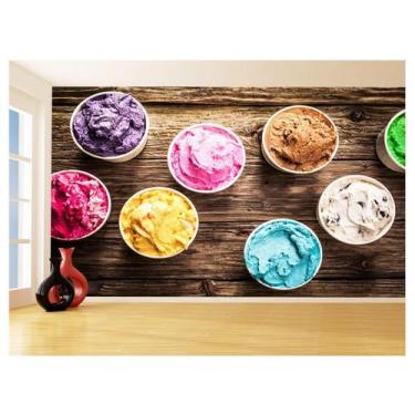 Imagem de Papel De Parede 3D Alimentos Sorveteria Sorvete 3,5M Al378 - Você Deco