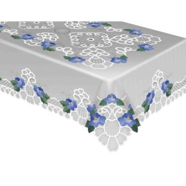 Imagem de Toalha De Mesa Quadrado Azul 8 Lugares Rafimex