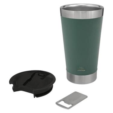 Imagem de Copo Termico Com Tampa Cerveja Chopp Inox Parede Dupla 500ml - Mimo St