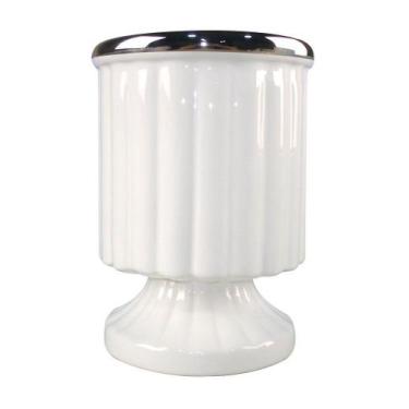Imagem de Floreiro / Vaso De Cerâmica 23Cm- Branco - Zona Livre