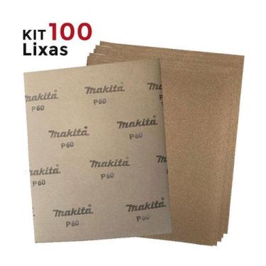 Imagem de Kit 100un Folha de lixa para Madeira Gr 060 D-50790 - Makita