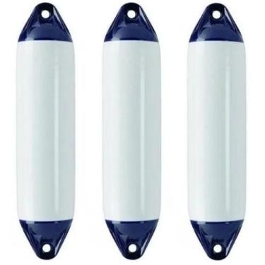 Imagem de Defensa Náutica F0 11x41 Branca Inflável Barco Lancha Kit 3 - Seaflo