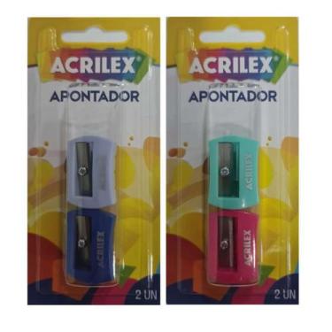 Imagem de Apontador Escolar Blister Modelo 22409 Kit com 4 Cores - Acrilex