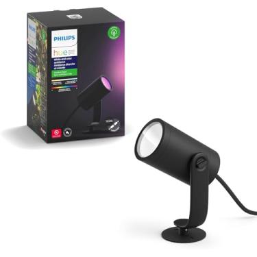 Imagem de Philips Hue Lily White & Color Ambiance Outdoor Smart Spot light extension (Hub required), 1 Hue White & Color Ambiance Smart Spot light plus mount kit, Works with Alexa, HomeKit & Google Assistant