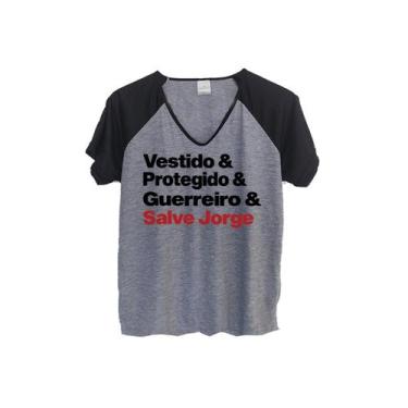 Imagem de 1 Camiseta São Jorge  Babylook Raglan Santo Guerreiro Frases Personali