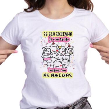 Imagem de 1 Camiseta Bonequinho Flork Meme Se ela Sozinha já é um Perigo Imagina