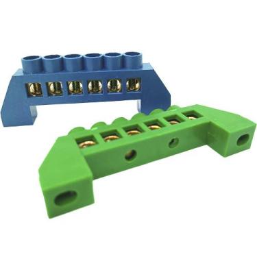 Imagem de Kit 2 Barramentos 1 Neutro 1 Terra Universal Borne Terminal Barra com 