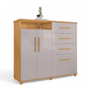 Imagem de Cômoda 04 Gavetas E 02 Portas Helena Naturalle E Off White