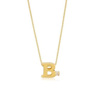 Imagem de Gargantilha Letras com Ponto de Luz Zircônia Folheado Ouro 18k - 33 -