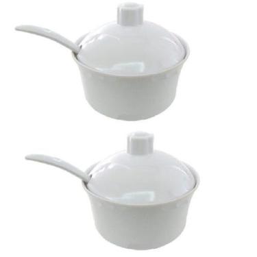Imagem de Kit 2 Potes Porta Açúcar em Melamina Com Colher 290ml - Fx