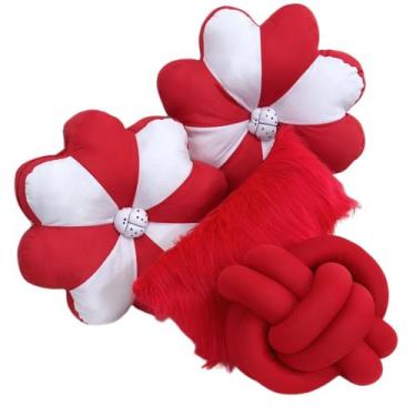Imagem de Almofadas Flor + Baguete + Nó Luxo - Gaby Flor Confecções, Vermelho