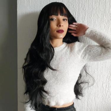 Imagem de Lacewig, peruca, wig, castanho claro, ondulada, 80cm, fibra premium - 