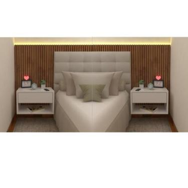 Imagem de PAR MESA CABECEIRA MDF 40cm COM GAVETA - FJ DECOR