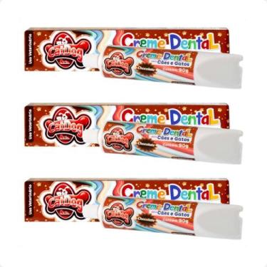Imagem de Combo 3 Creme Dental Chocolate CatDog & Cia para Cães e Gatos - 90g
