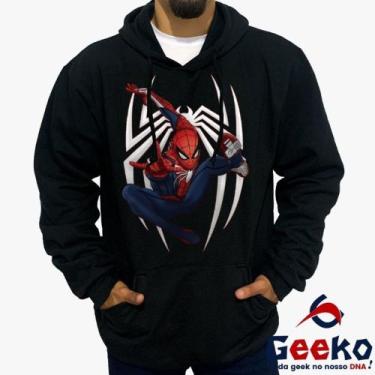 Imagem de Moletom Canguru Homem-Aranha Algodão Spiderman Homem Aranha Geeko, Pre