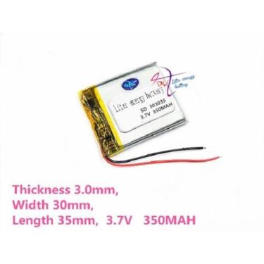 Imagem de Bateria 3,7v 350mah  3mm X 30mm X 35mm Mp3 Mp4 - bgb