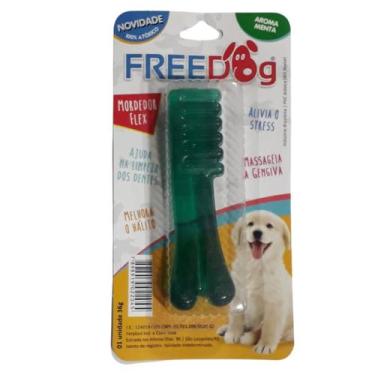 Imagem de Mordedor Flexível Cães Freedog Escova 36g Pet Cão Gato Sabores Halito 