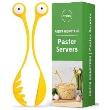 Imagem de OTOTO Macarrão Monstros para Servir Massas e Salada, Amarelo, Médio