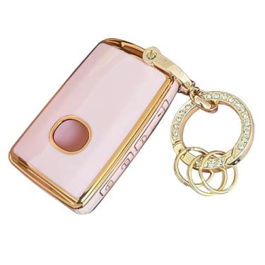 Imagem de Kepdul Para Mazda Key Fob Cover Key Protective Key Shell Holder Apto para Mazda CX-5 2019 2020 2021 2022 CX-9 6 MX-5 Miata WAZSKE13D03 (Rosa)