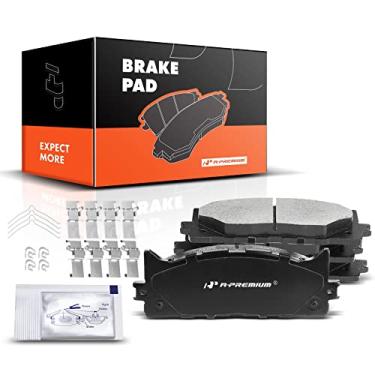 Imagem de A-Premium Conjunto de pastilhas de freio a disco de cerâmica dianteira compatível com modelos selecionados Toyota e Lexus - Camry 2007-2017, Avalon 2008-2018, ES350 2007-2018, ES300h 2013-2018, com ferragens, 4 peças
