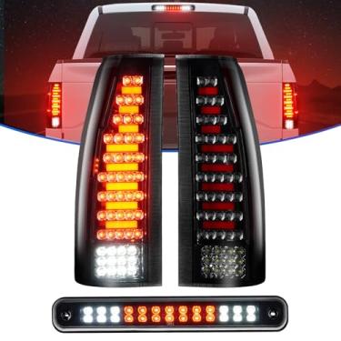 Imagem de Luz traseira + 3º terceiro farol de carga de freio adequado para Chevy Silverado C1500/K1500 1988-1999, para Silverado/Sierra C2500 C3500 K2500 K3500 1988-2000, Blazer 1992-1994, conjunto de lanterna