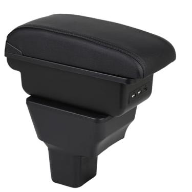 Imagem de OYHCM Caixa de apoio de braço de carro para Nissan Kicks 2016-2021 console central organizador de descanso de braço descanso de braço automotivo (Linha preta)