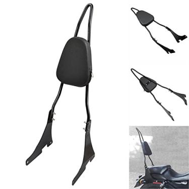 Imagem de Benlari Almofada de encosto de passageiro destacável Sissy Bar preto brilhante compatível 2004-2023 para Harley Davidson Sportster XL 1200 883 SuperLow Iron 48 (Tall Sissy Bar)