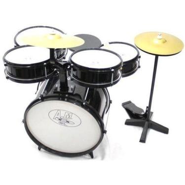 Imagem de Bateria Infantil Profissional ROCK BABY (AM) - Preta Com Chimbal