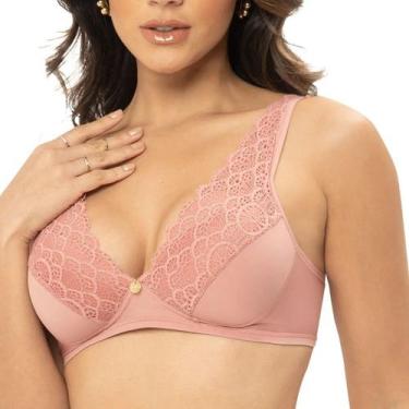Imagem de Sutiã DelRio Com Bojo Arco Rendado Em Microfibra - DEL RIO, Rosa, 44