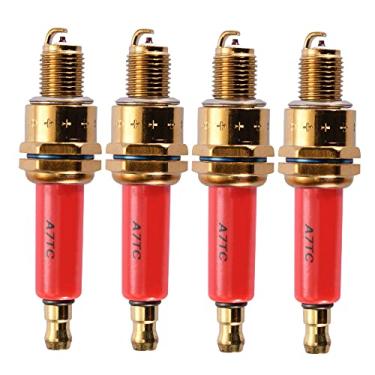 Imagem de GOOFIT Vela de ignição A7TC vermelha para motocicleta 50cc 70cc 90cc 110cc 125cc 140cc 150cc 160cc Pit Dirt Bike ATV Quad Go Kart Buggy pacote com 4