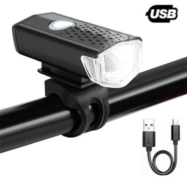Imagem de Lanterna Bike Farol LED para Bicicleta Recarregável USB À Prova D'água