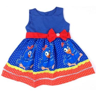 Imagem de Vestido Galinha Pintadinha Azul Festa Infantil Temática - Ateliê Iza R