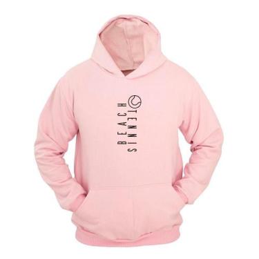 Imagem de Moletom Masculino Canguru Estampa Beach Tennis Macio - Ragor, Rosa, GG