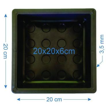 Imagem de 5 Forma De Piso Paver Bloquete Tátil Alerta 20x20x6cm - Plastidon