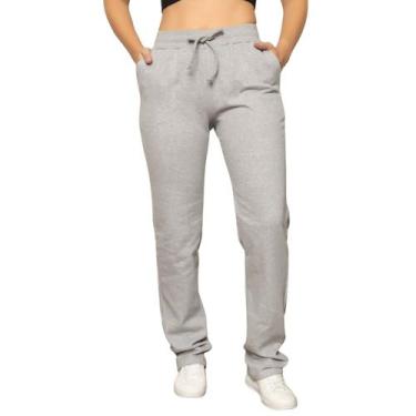 Imagem de Calça Moletom Feminina Casual Tecido Premium Confortável Cos Alto - Da
