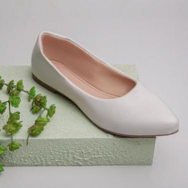 Imagem de Sapatilha Menina Brasil Bico Fino Feminina, Off white, 36