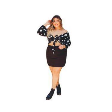 Imagem de Cropped plus size laço onça tamanho g1(50/52) cb208 - Imperial.shop, G