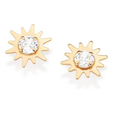 Imagem de Brinco Solitário Formato Sol Composto Por 2 527200 - Rommanel, Branco,