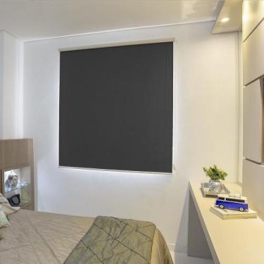 Imagem de Persiana Rolo ( 2,50Larg. x 2,00Alt.) Blackout Preto - Vogaflex