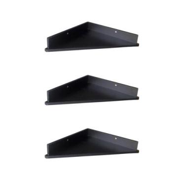 Imagem de Kit 3 Prateleiras de Canto MDF Cozinha Escritório Quarto 35 cm Nicho V