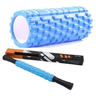 Imagem de KIT Rolo Liberação Miofascial Foam Roller E Bastão Massagem - OCCY