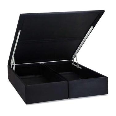 Imagem de Base Para Cama Box Casal Safira com Baú Preto - Ortobom