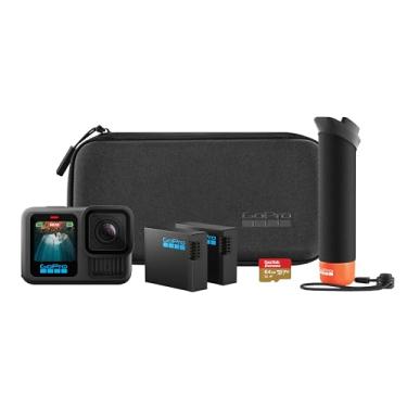 Imagem de GoPro HERO13 Black Bundle - Kit com Câmera de Ação à Prova d'água 10m, 5.3K60, HLG HDR, 27MP, HyperSmooth 6.0, GPS, Wi-Fi 6 e Acessórios Extras The Handler, Bateria Enduro, Cartão de 64GB e um Estojo