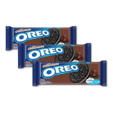 Imagem de Biscoito Oreo Recheado Chocolate Individual Kit 3Un De 36G
