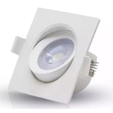 Imagem de Spot LED Embutir Direcionável Quadrado 9W Bivolt 3500K Branco Quente  