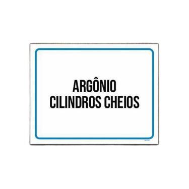 Imagem de Placa Sinalização Argônio Cilindros Cheios 18x23cm 5un