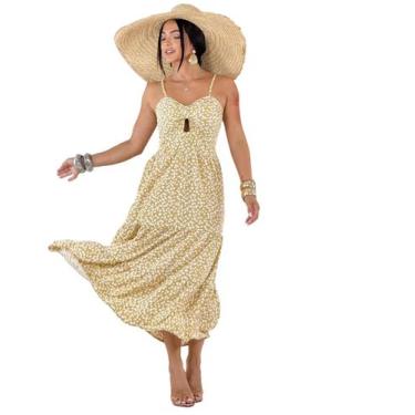 Imagem de Vestido Feminino Xadrez Alça Elastex Com Bojo Midi / Vestido com Bojo 